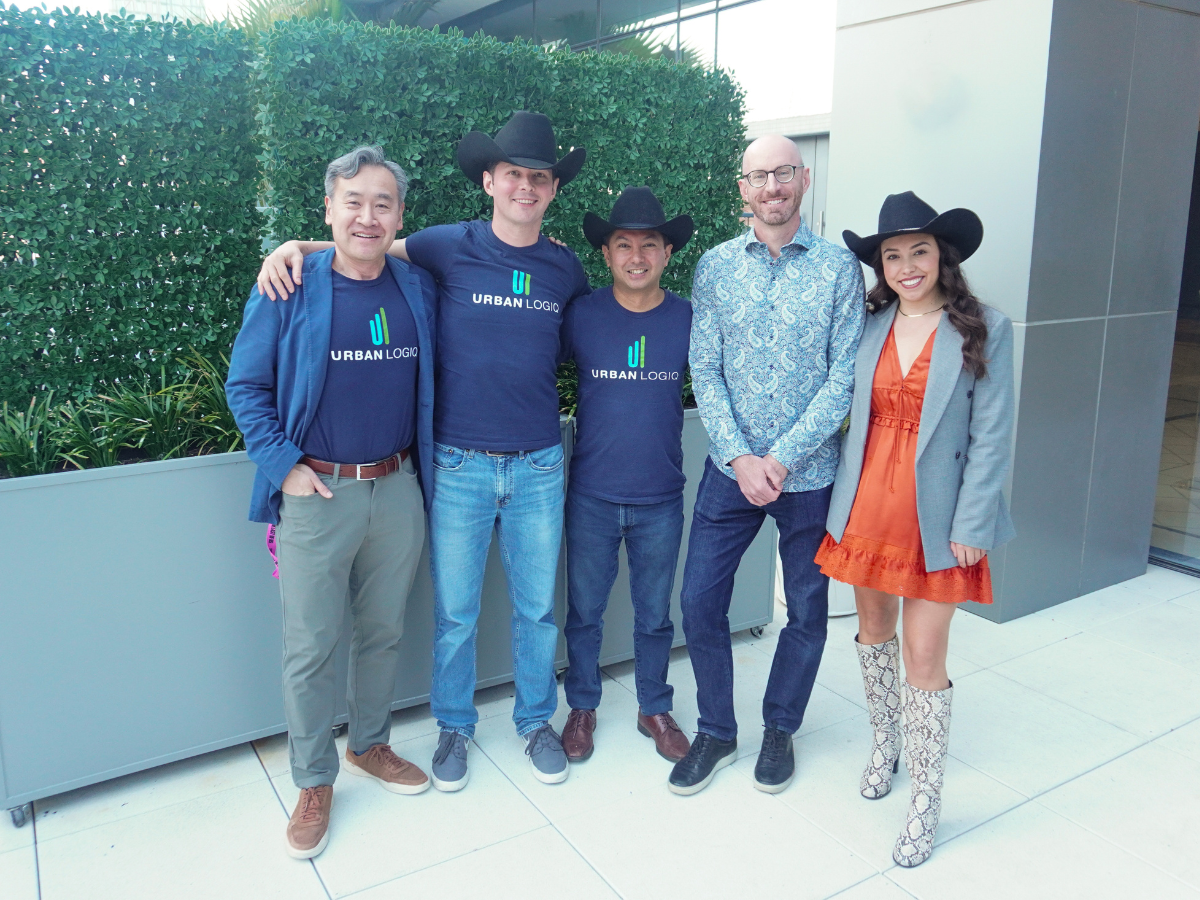 left to right, Michael Lee UrbanLogiq's Chief Strategy Officer, Max Burke UrbanLogiq's CTO, Mark Masongsong UrbanLogiq's CEO and Co-Founder, Jay Wratten WSP Executive Digital Lead at WSP in the U.S, Luisa Alvarez UrbanLogiq's Head of Corporate Affairs